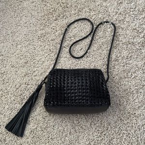 Vintage Tory Burch Black Leather Camera Crossbody Bag